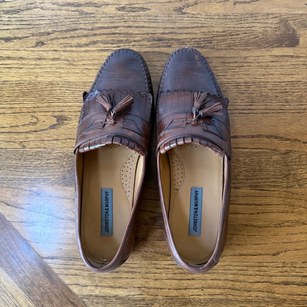 Johnston & Murphy Dark Brown Leather Tassel Loafers